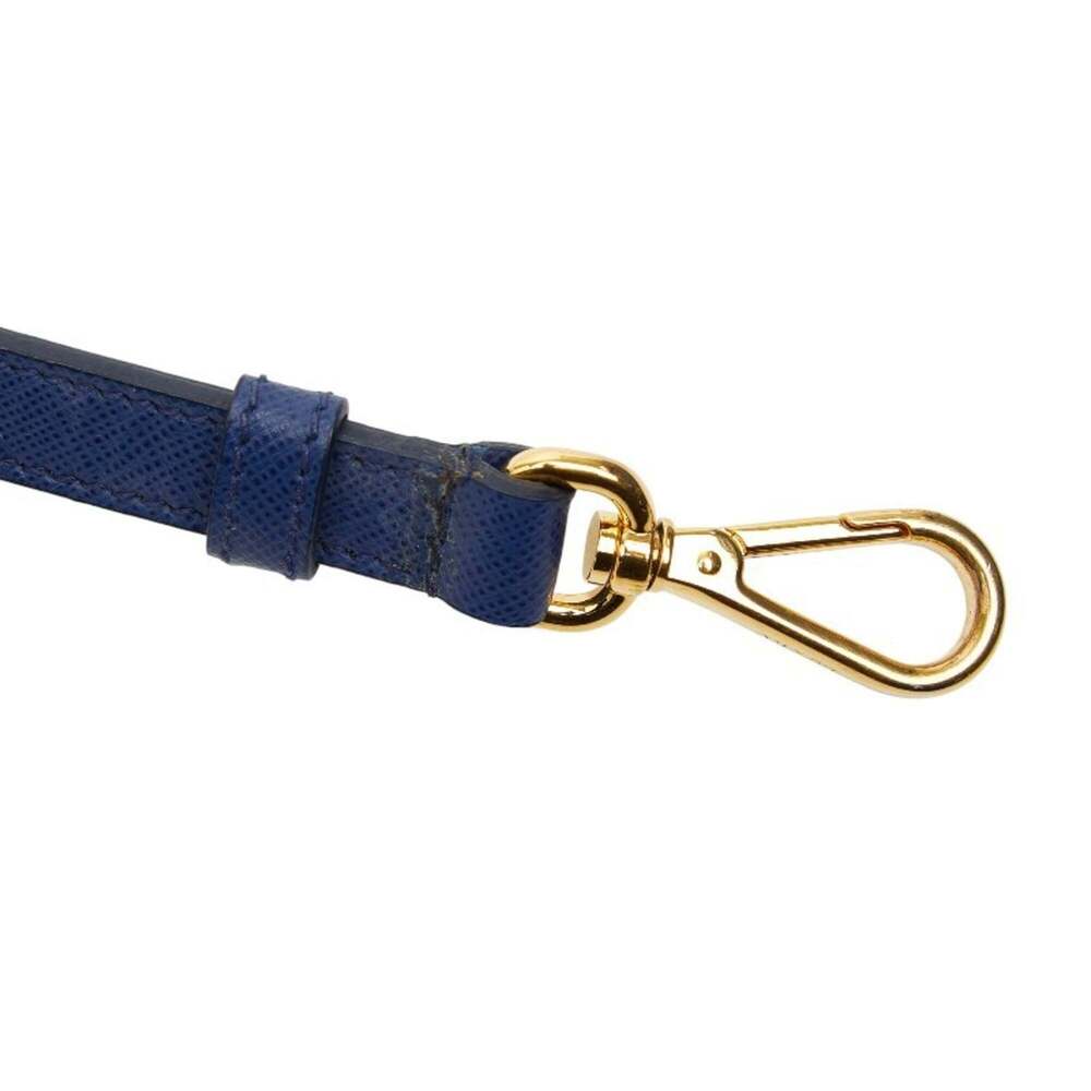 PRADA Blue Leather Saffiano Shoulder Bag - Picture 9 of 13